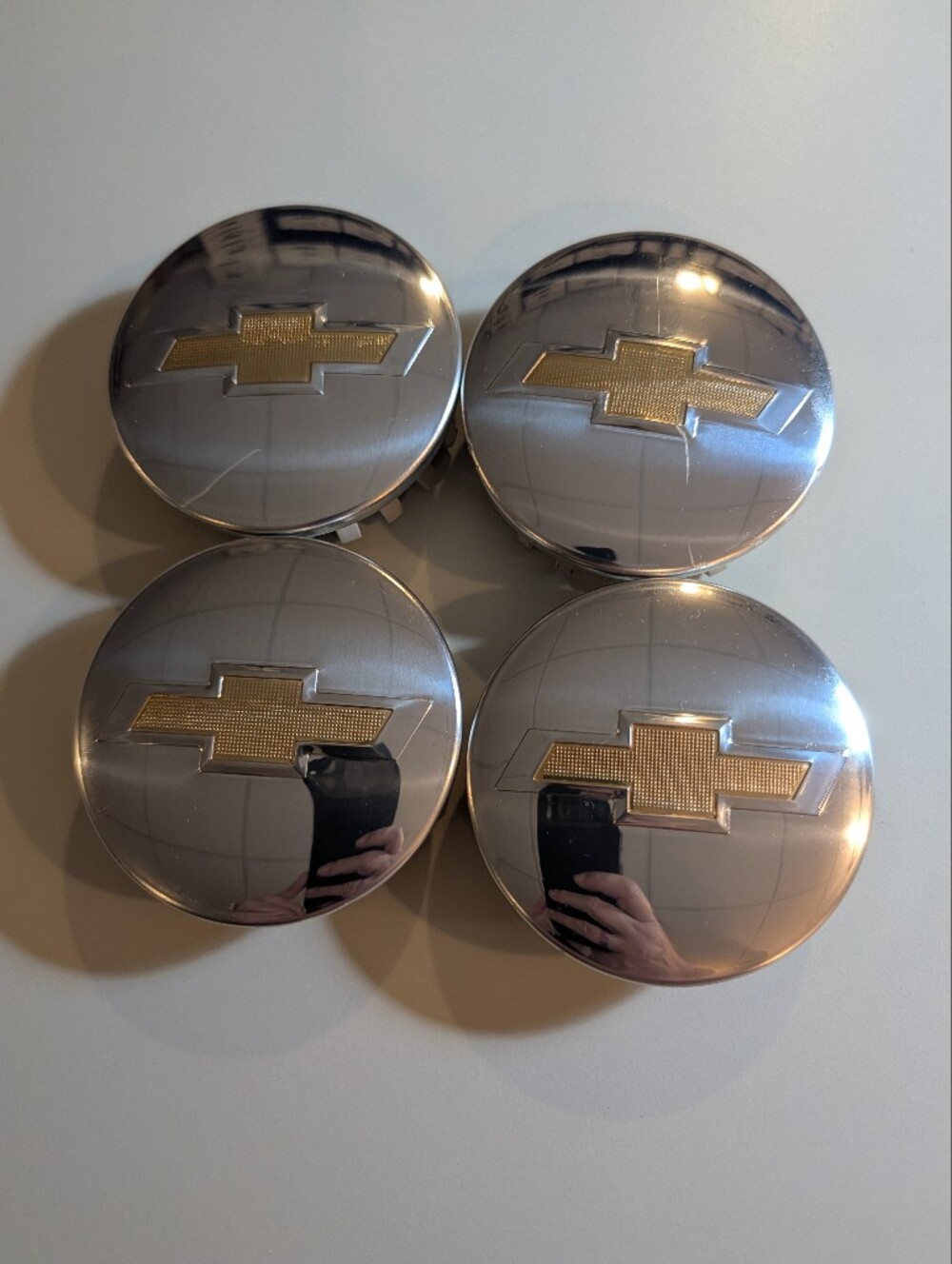 Chevrolet Chrome and Gold Center Cap Set - 4 Pack